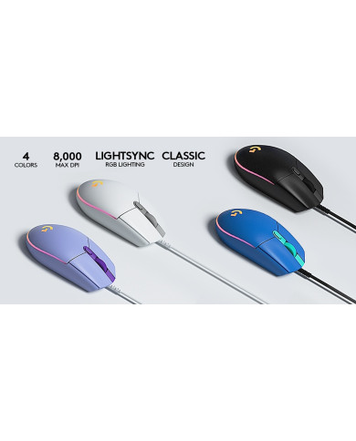 LOGITECH MOUSE GAMER LIGHTSYNC 8000 DPI RGB (G203)