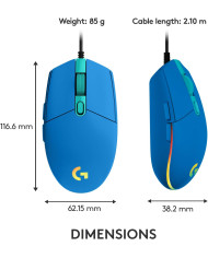 LOGITECH MOUSE GAMER LIGHTSYNC RGB 8000 DPI (G203)