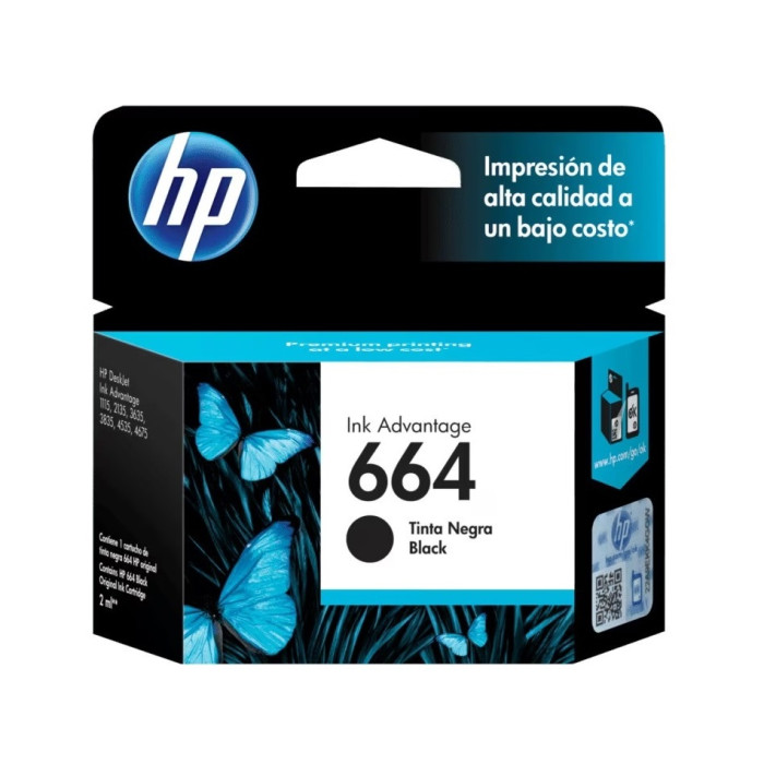HP CARTUCHO ORIGINAL 664 NEGRO