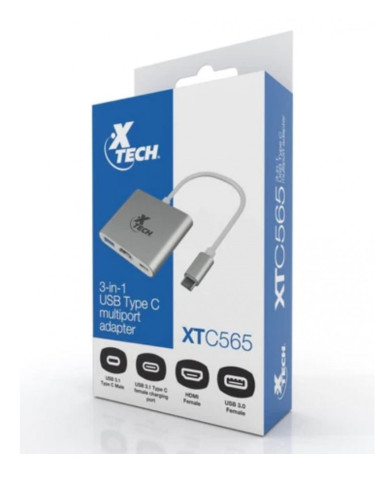 XTECH HUB MULTIPUERTOS USB-C 3 EN 1 (XTC-565)