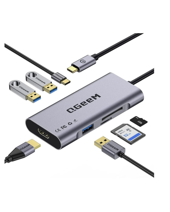 QGEEM HUB USB-C 7 EN 1 MULTIPUERTOS