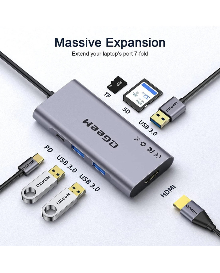 QGEEM HUB USB-C 7 EN 1 MULTIPUERTOS