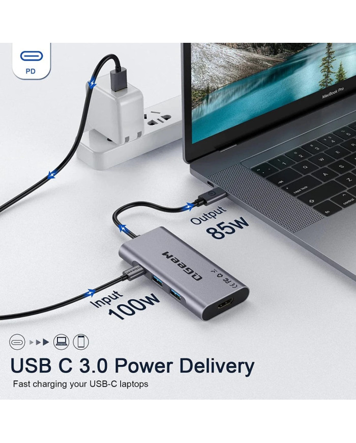 QGEEM HUB USB-C 7 EN 1 MULTIPUERTOS