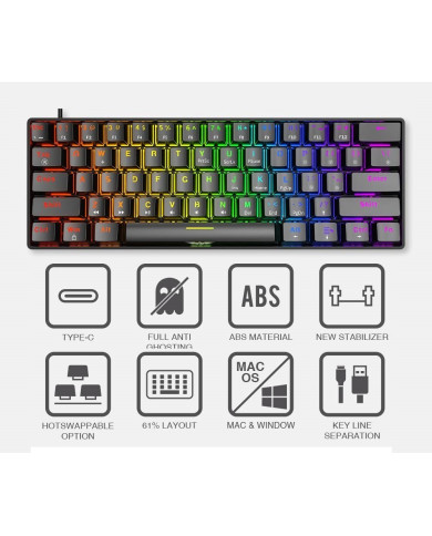 ARMAGGEDDON TECLADO MECANICO GAMER 60% (MKA-1C Nex)