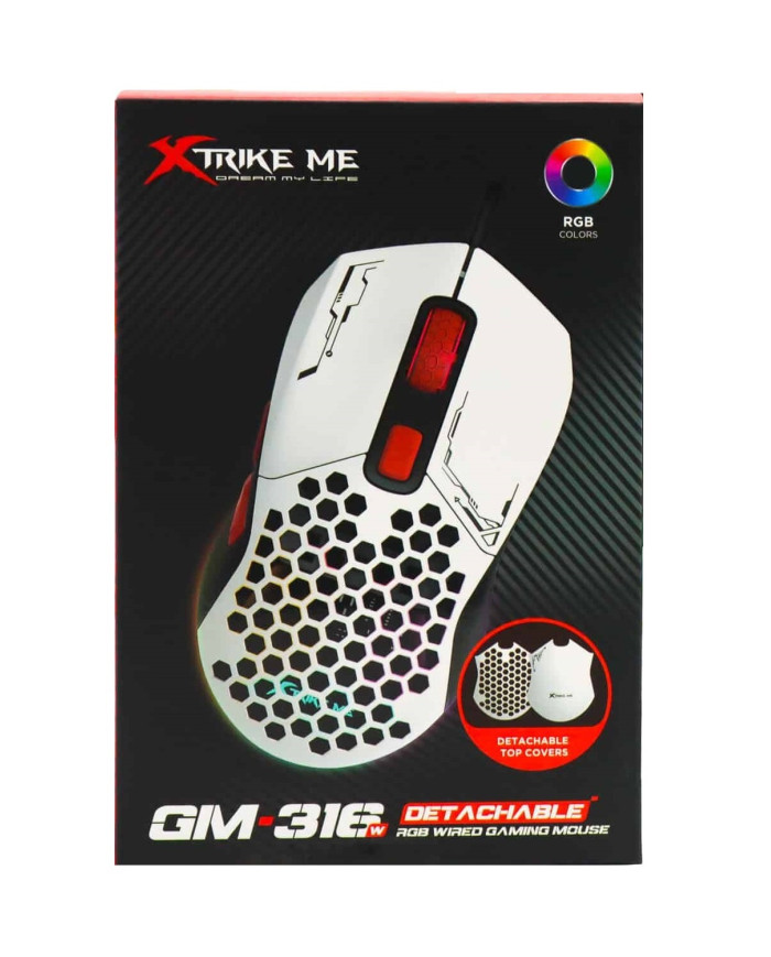 XTRIKE ME MOUSE GAMER BLANCO 7200 DPI RGB (GM-316W)