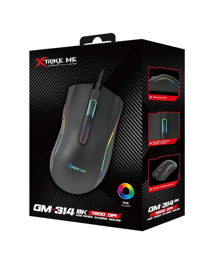 XTRIKE ME MOUSE GAMER 7200 DPI RGB (GM-314)