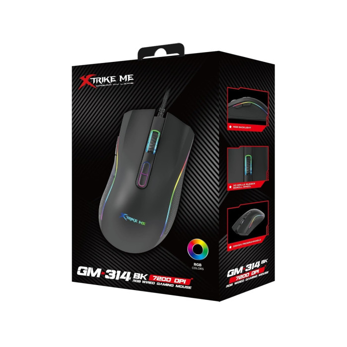 XTRIKE ME MOUSE GAMER 7200 DPI RGB (GM-314)