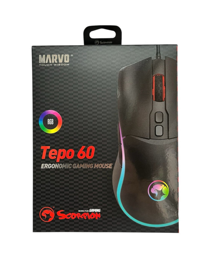 MARVO MOUSE GAMER SCORPION TEPO 60 7200 DPI RGB (M358)