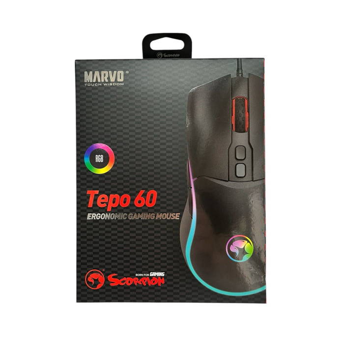 MARVO MOUSE GAMER SCORPION TEPO 60 RGB 7200 DPI (M358)