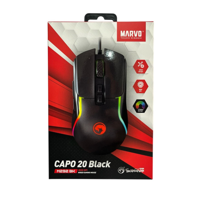 MARVO MOUSE GAMER CAPO 20 8000 DPI (M292)