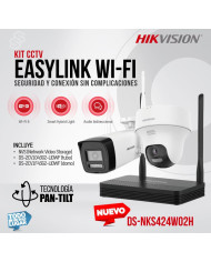 HIKVISION EASYLINK KIT WIFI NVS + 2 CAMARAS 4MP AUDIO (NKS424W02H)