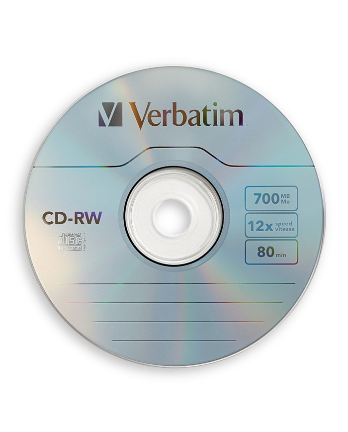 VERBATIM CD-RW BLANCO REGRABABLE 25 UNI (95155)