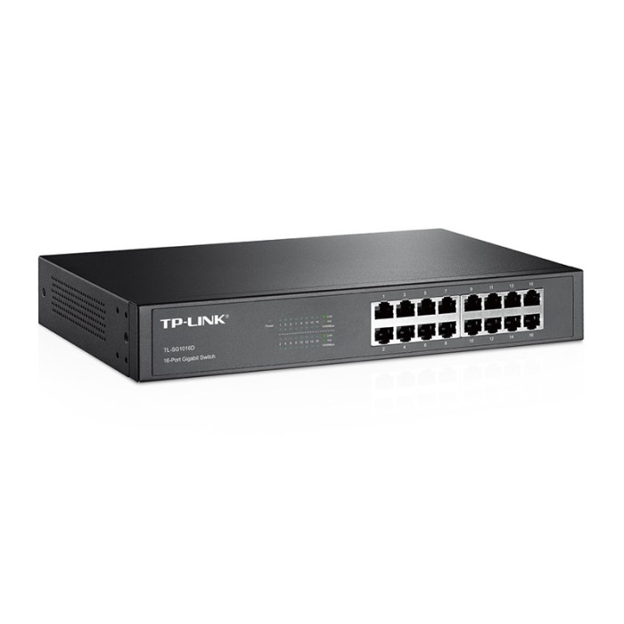 TP-LINK SWITCH 16 PUERTOS 10/100/1000Mbps RACK (TL-SG1016D)