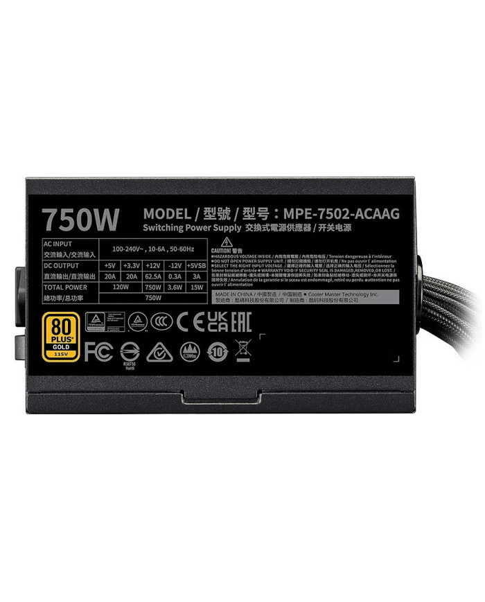 COOLER MASTER FUENTE DE PODER ATX 750W 80+ GOLD (G GOLD 750 V2))