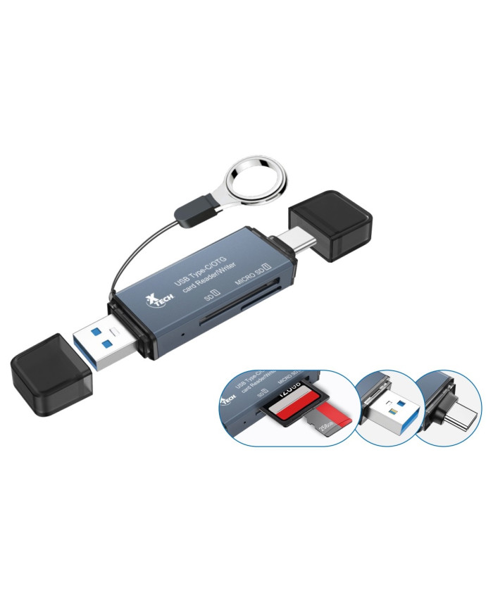 XTECH LECTOR TARJETA DE MEMORIA 2 en 1 (XTC-580)
