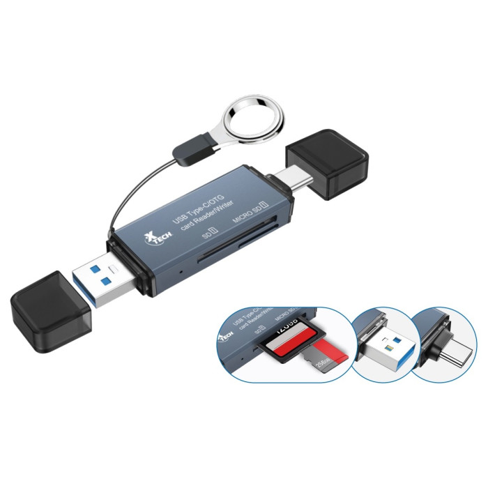 XTECH LECTOR TARJETA DE MEMORIA 2 en 1 (XTC-580)