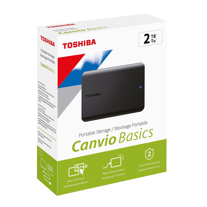TOSHIBA DISCO DURO 2TB EXTERNO USB (CANVIO BASICS)