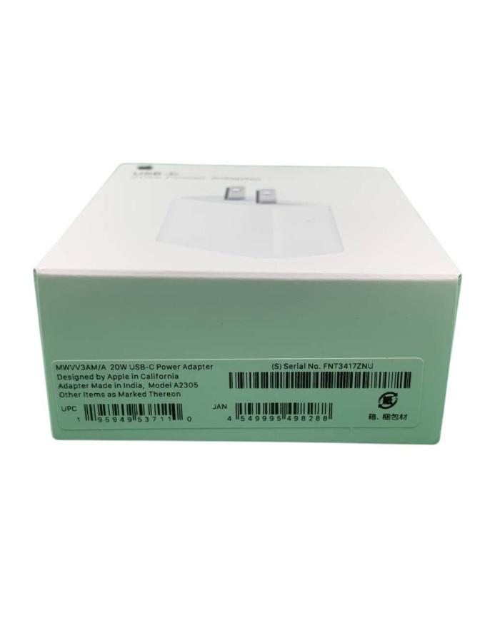 APPLE CARGADOR 20W USB-C (MWVV3AM/A)