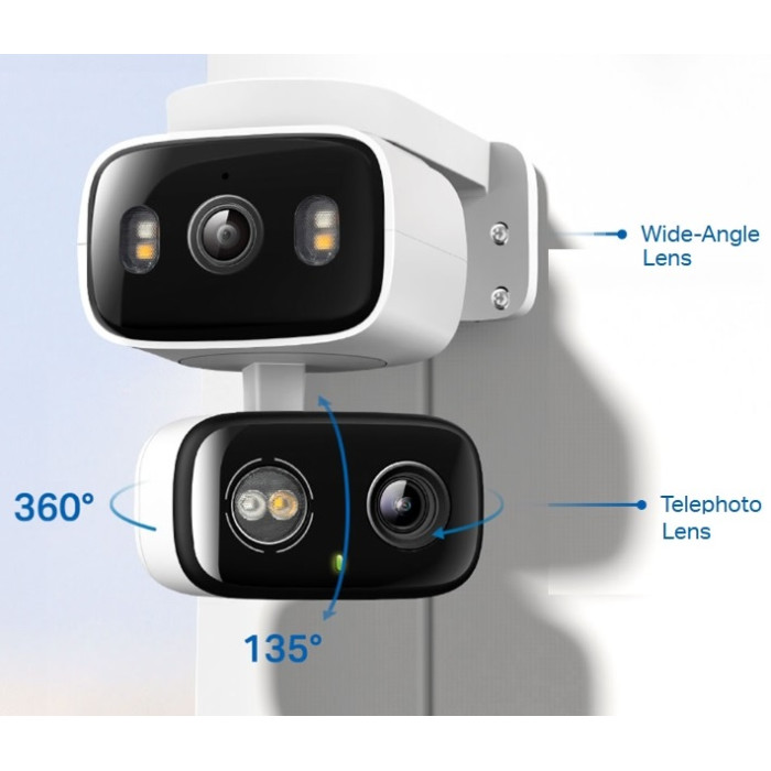 TP-LINK TAPO CAMARA DE SEGURIDAD WIFI 3MP DOBLE LENTE IP65 (C246D)