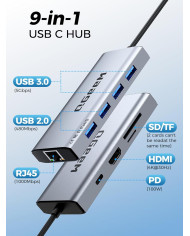 QGEEM HUB USB-C 9 EN 1 MULTIPUERTOS