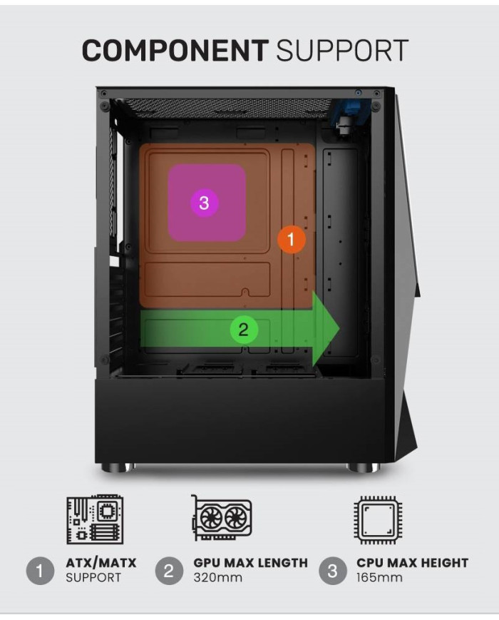 ARMAGGEDDON CASE GAMER ATX MID-TOWER VIDRIO (TRITRON 3)