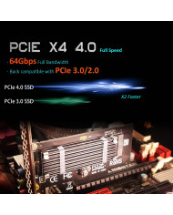 GLOTRENDS M.2 NVMe a TARJETA PCIE 4.0 x4 (PA09-HS)