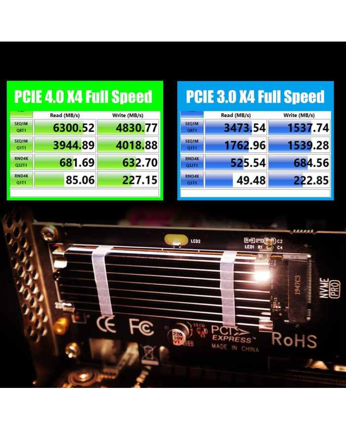 GLOTRENDS M.2 NVMe a TARJETA PCIE 4.0 x4 (PA09-HS)