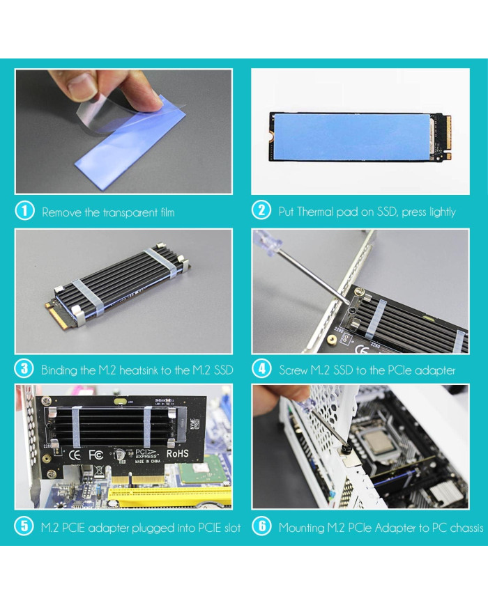 GLOTRENDS M.2 NVMe a TARJETA PCIE 4.0 x4 (PA09-HS)