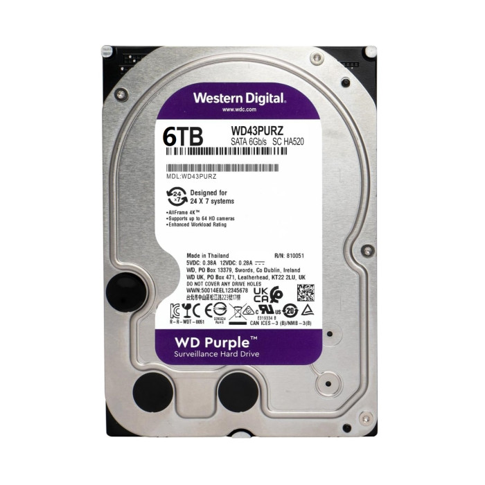 WD DISCO DURO 6TB HDD PURPLE 3.5" SATA