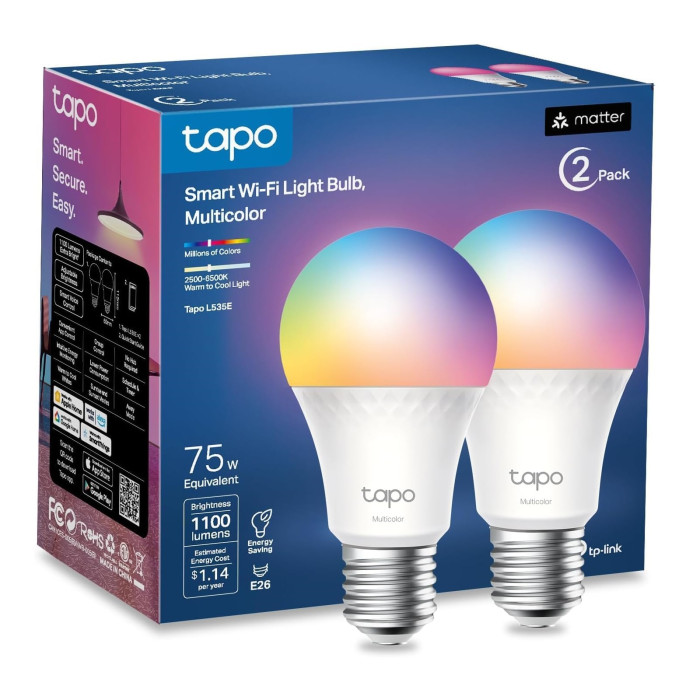TP-LINK FOCO TAPO LED INTELIGENTE WIFI RGB MULTICOLOR 2*Packs (L535E)