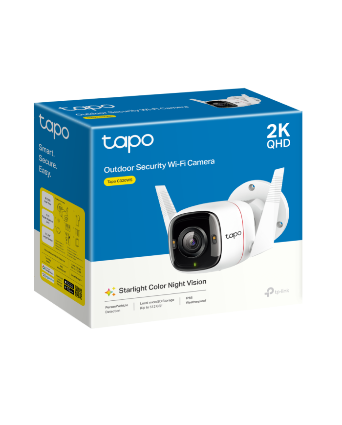 TP-LINK TAPO CAMARA DE SEGURIDAD 4MP WIFI/LAN EXTERIOR IP66 (C320WS)