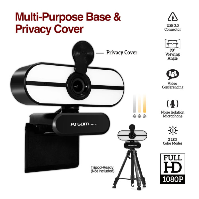 ARGOM CAMARA WEB 1080P FULL HD con MICROFONO (CAM 45)