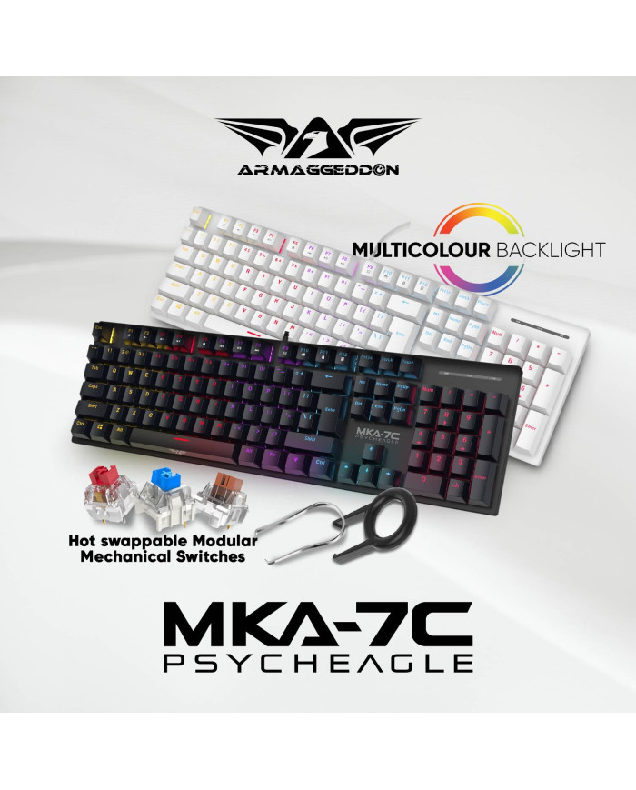 ARMAGGEDDON TECLADO MECANICO GAMER LED USB (MKA-7C)