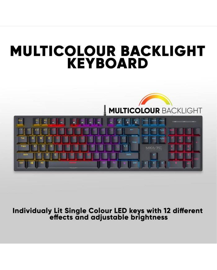 ARMAGGEDDON TECLADO MECANICO GAMER LED USB (MKA-7C)