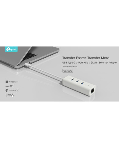 TP-LINK HUB USB-C a ETHERNET GIGABIT & 3*USB 3.0 (UE330C)