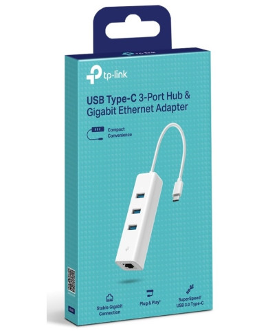 TP-LINK HUB USB-C a ETHERNET GIGABIT & 3*USB 3.0 (UE330C)