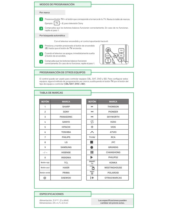 STEREN CONTROL REMOTO UNIVERSAL 4 en 1 (RM-260)