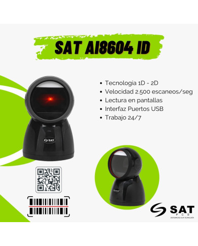 SAT LECTOR CODIGO BARRA/QR 1D/2D SOBREMESA (AI8604)