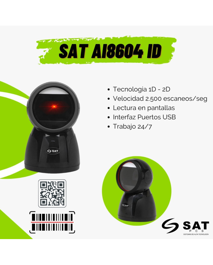 SAT LECTOR CODIGO BARRA/QR 1D/2D (AI8604)