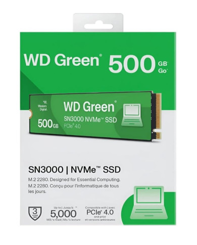 WD GREEN DISCO SOLIDO 500GB M.2 NVMe PCIe Gen4 (SN3000)