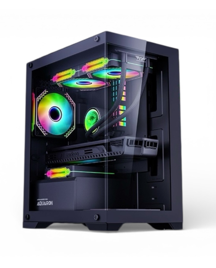 ARMAGGEDDON CASE GAMER M-ATX VIDRIO SIN VENTILADOR (AQUARON)