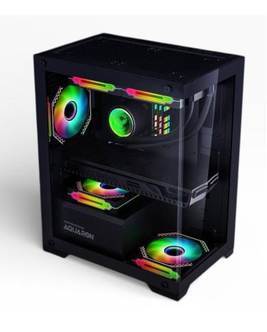 ARMAGGEDDON CASE GAMER M-ATX VIDRIO SIN VENTILADOR (AQUARON)