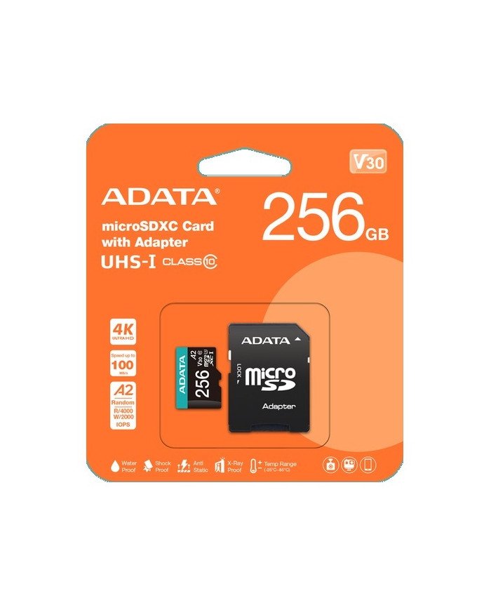 ADATA TARJETA DE MEMORIA PREMIER PRO MICROSD 256GB V30 A2 4K