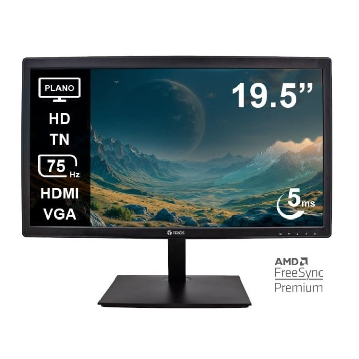 MONITOR TEROS 20" HD+ 1600x900 75HZ 5MS (TE-1916S)