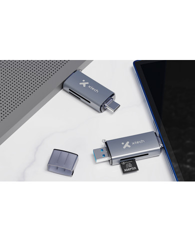 XTECH LECTOR TARJETA DE MEMORIA 2 en 1 (XTC-581)