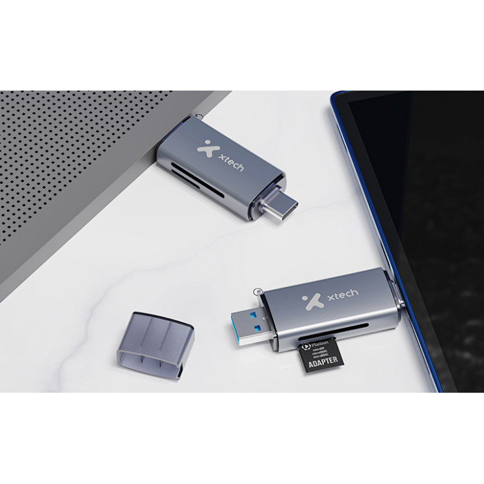 XTECH LECTOR TARJETA DE MEMORIA 2 en 1 (XTC-581)