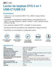 XTECH LECTOR TARJETA DE MEMORIA 2 en 1 (XTC-581)