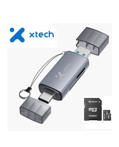 XTECH LECTOR TARJETA DE MEMORIA 2 en 1 (XTC-581)