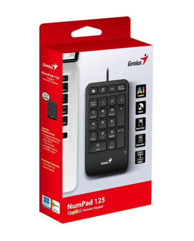 GENIUS TECLADO NUMERICO USB (NUMPAD 125)