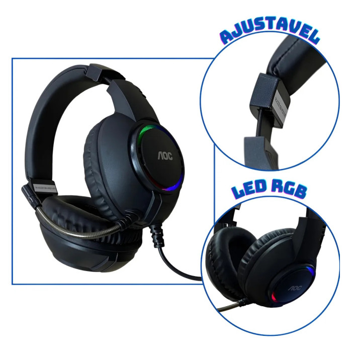 AOC AUDIFONO GAMER RGB USB (ACG2510)